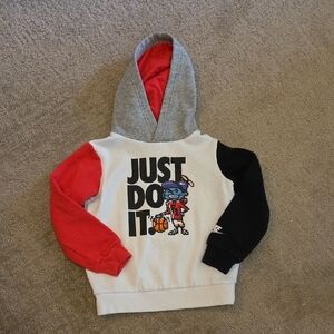 Nike Kids Colorblock Just Do It Hoodie - Red, Gray, Black